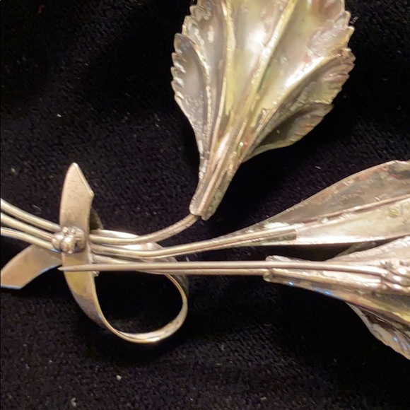 Coro sterling Calla lily brooch Vintage - Picture 5 of 5